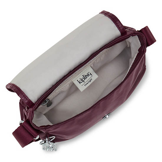 Kipling Sabian Metallic Crossbody Mini Väska Vinröda | SE 1864YX